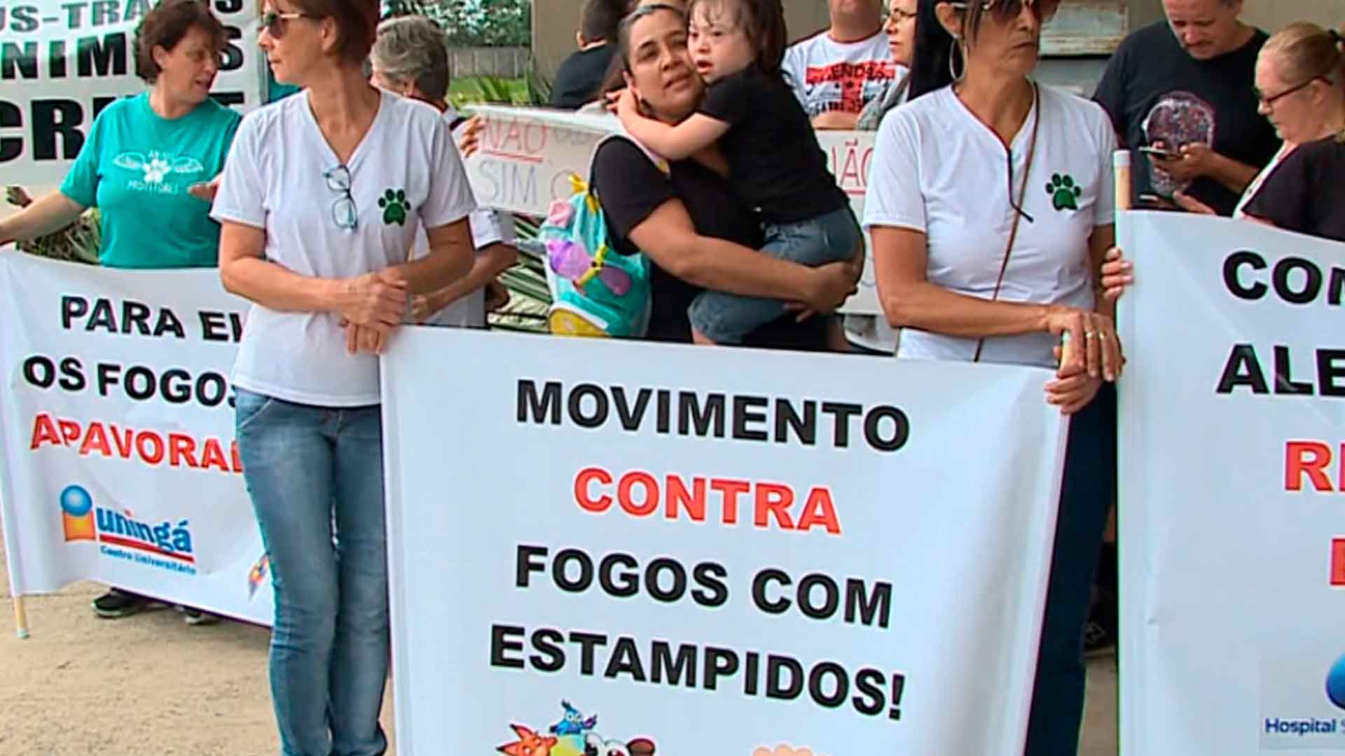 protesto contra fogos