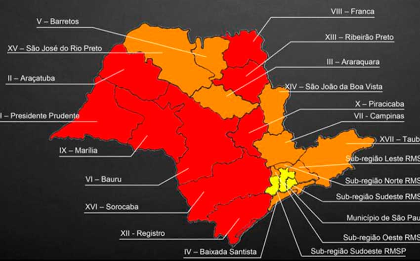 Região de Sorocaba recua para fase 1 – Vermelha