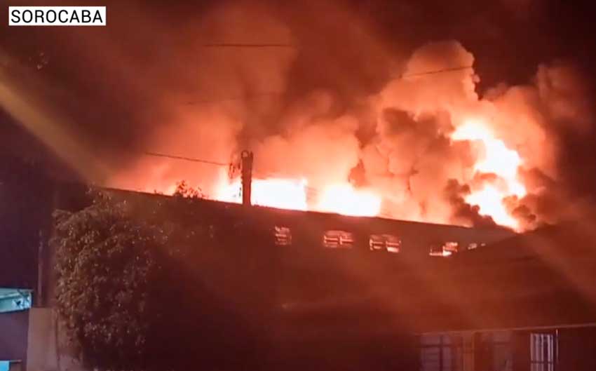 incendio em distribuidora de doces em sorocaba