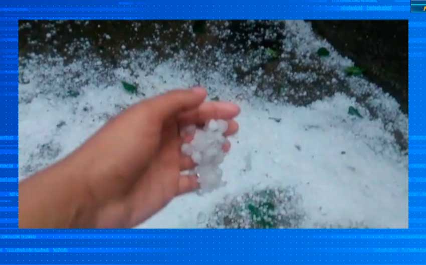 Chuva de granizo em Mairinque e Cesário Lange