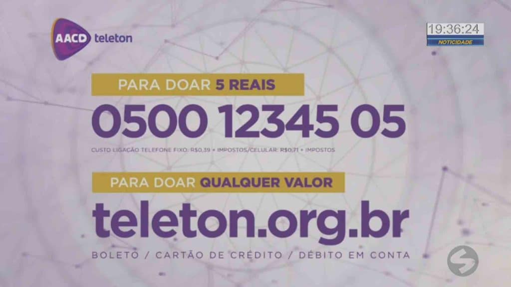 teleton 5 reais