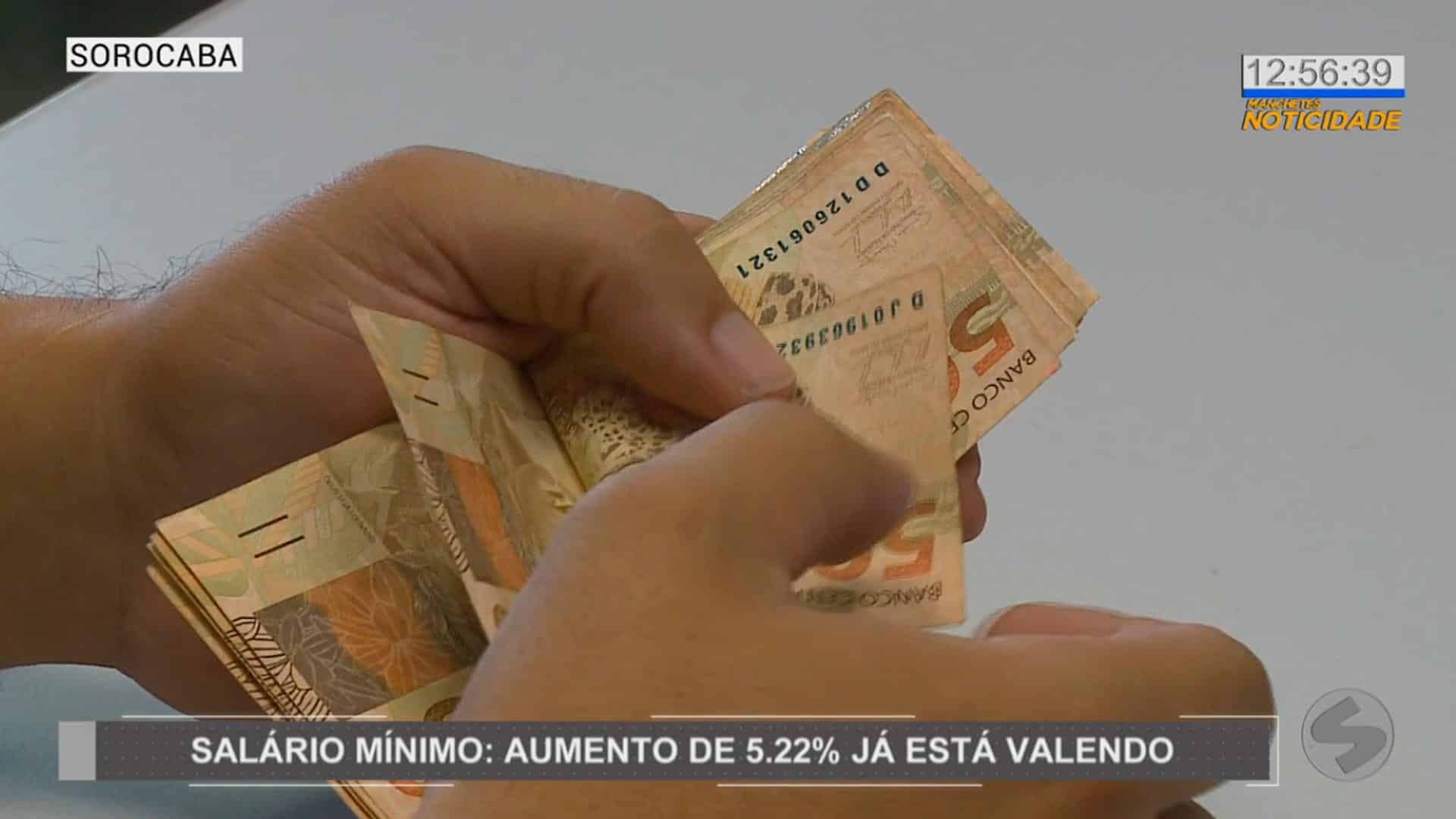 Salário mínimo tem aumento de 5,22% e já está valendo