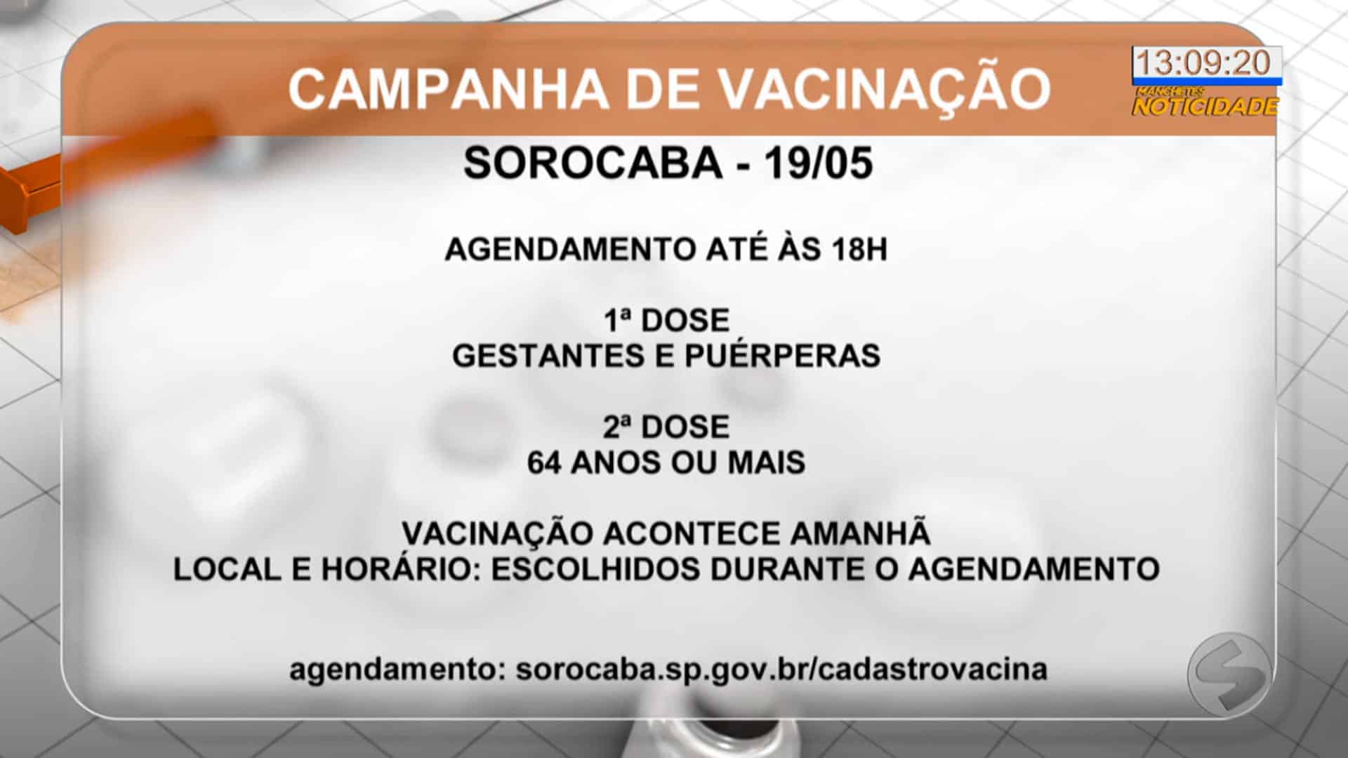 Sorocaba realiza vacinação para pessoas com 50 anos ou mais com comorbidades ou deficiência