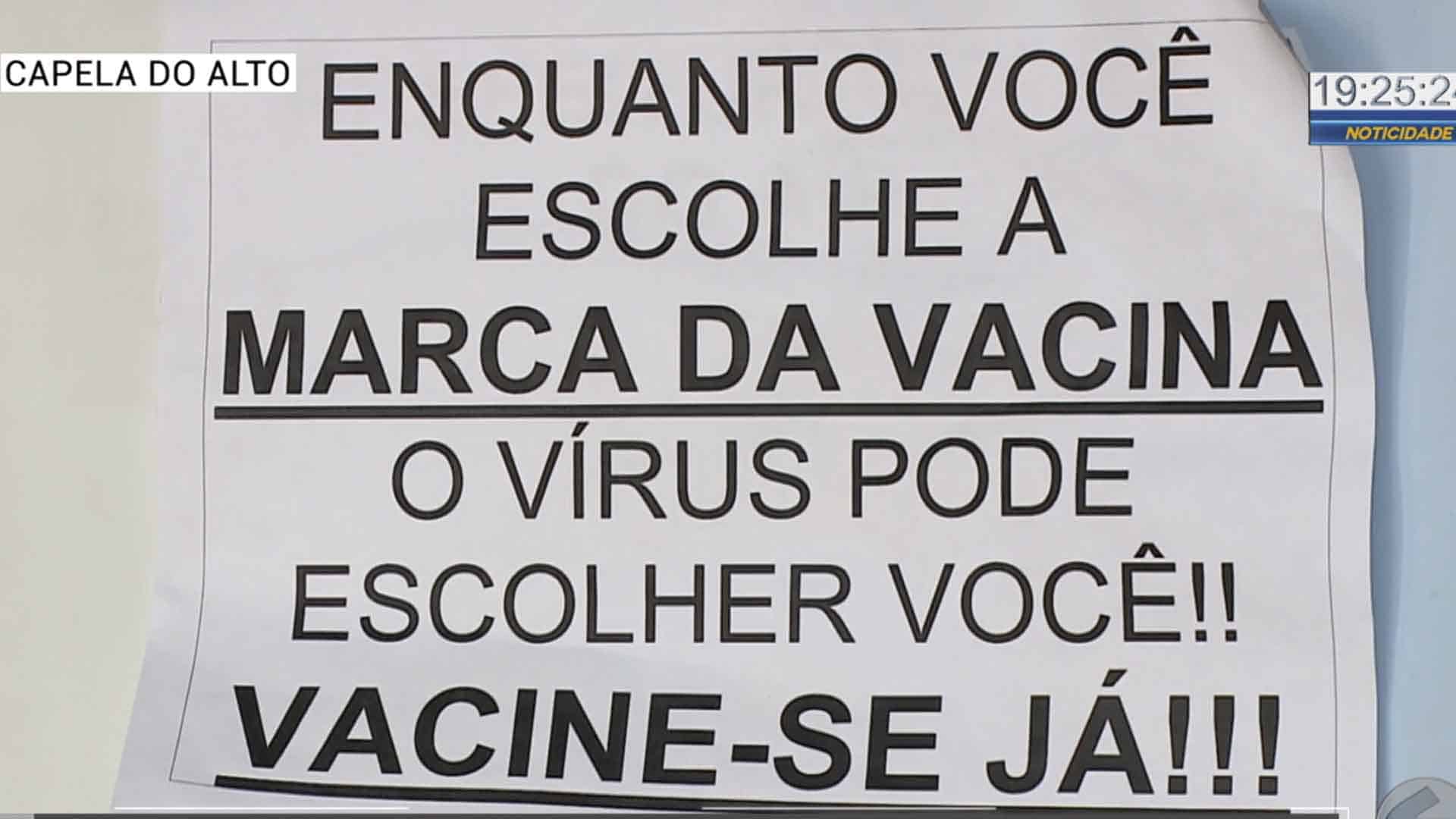 Capela do Alto vacina pessoas acima de 26 anos contra covid-19