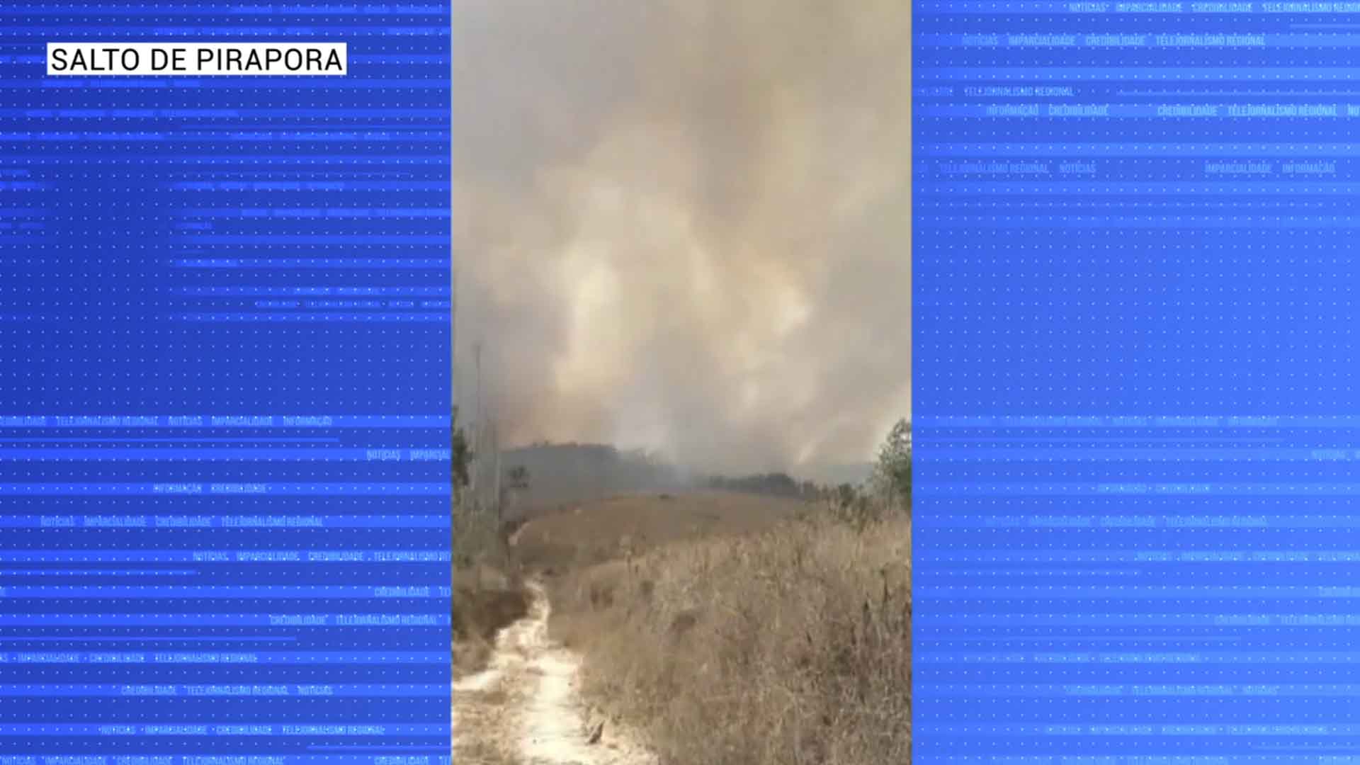 Mulher se assusta com queimada enquanto grava vídeo