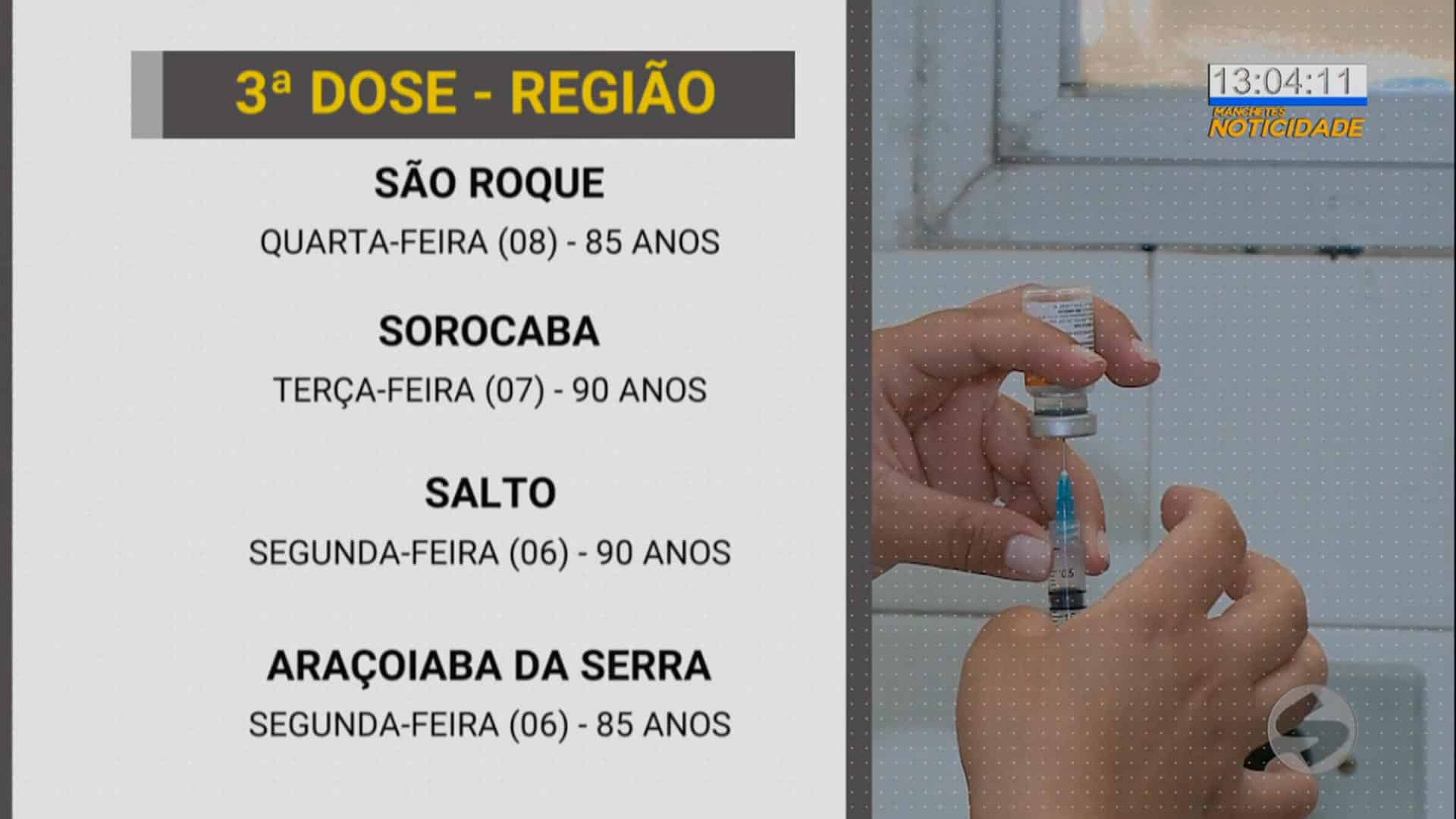 Cidades da região aplicam 3ª dose da vacina contra a covid-19