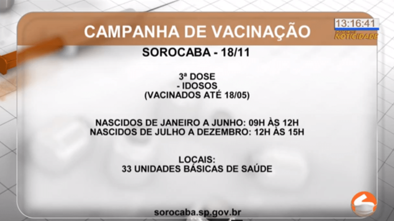Vacinação contra a covid em Sorocaba passa a ser feita apenas nas UBSs