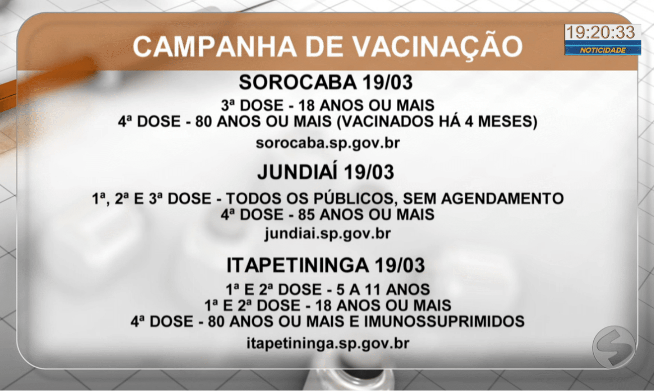 Cidades da região aplicam a 4ª dose da vacina contra a covid-19 no sábado (19)