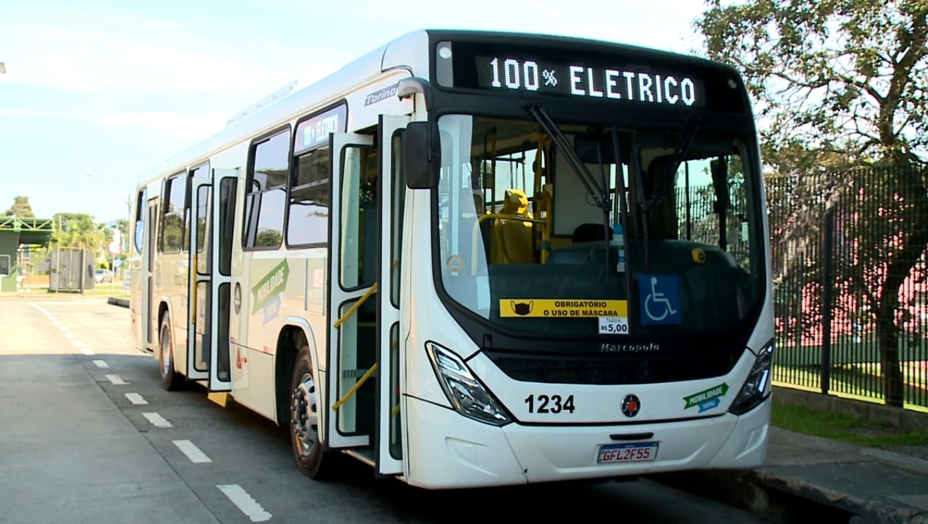 Ônibus elétrico em fase de testes em Jundiaí