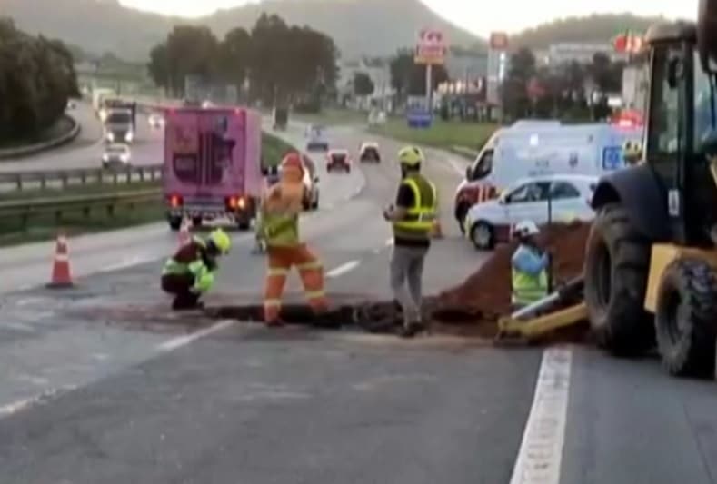 Reparo é feito em cratera na rodovia Castello Branco e interfere no tráfego