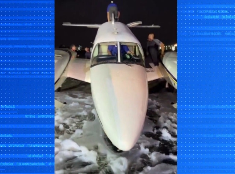 Aeronave “pousa de nariz” no aeroporto de Sorocaba