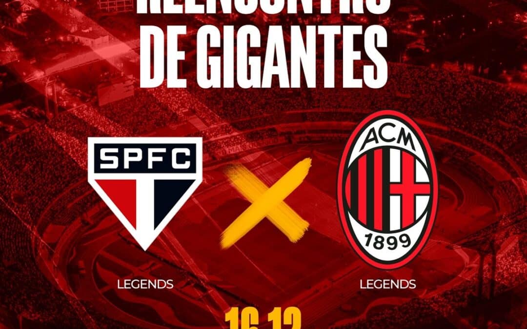 SBT transmite Reencontro de Gigantes, partida entre lendas do São Paulo FC e do AC Milan, no dia 16 de dezembro