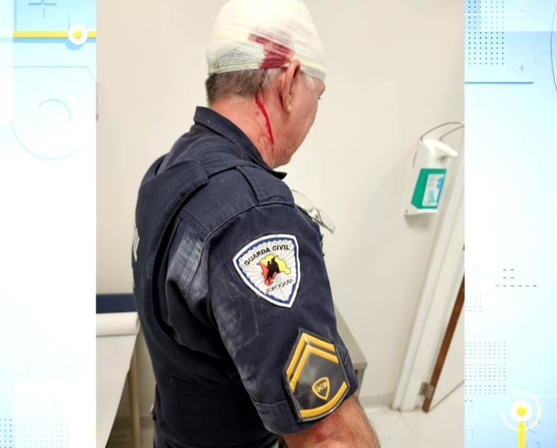 Homem é preso após atirar bloco de concreto na cabeça de guarda