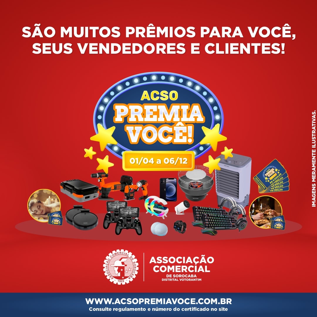 ACSO lança campanha anual, com centena de prêmios, estimulando a participação de empresários e fortalecendo a economia de Sorocaba e Votorantim