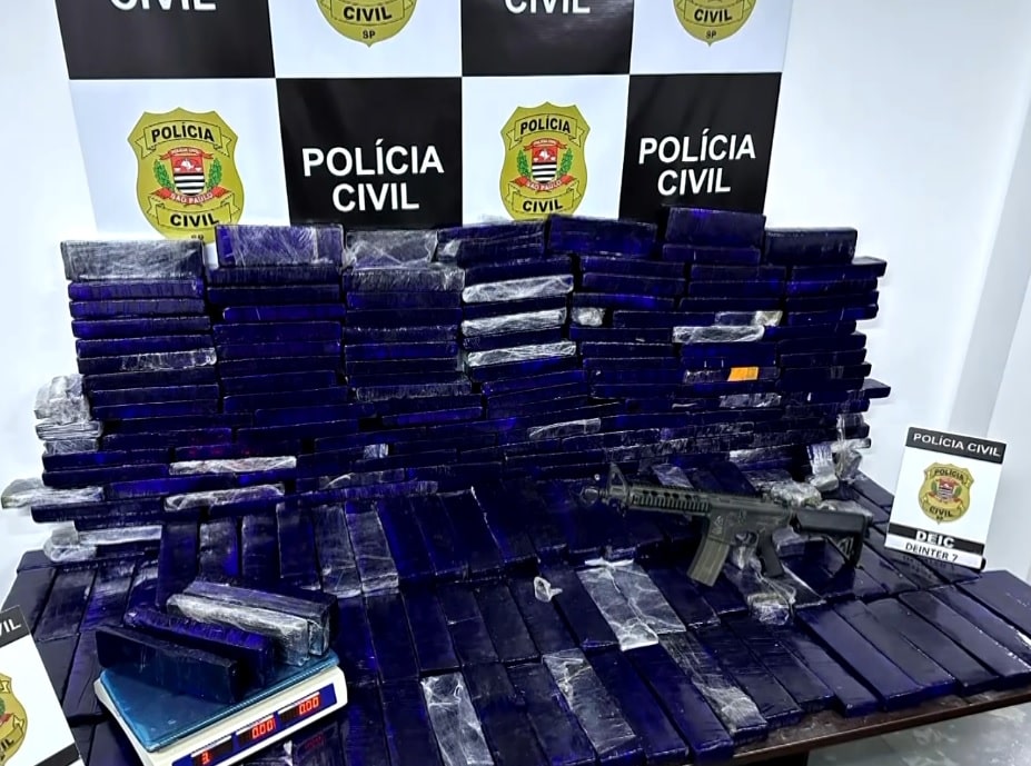 Itens apreendidos pela polícia.