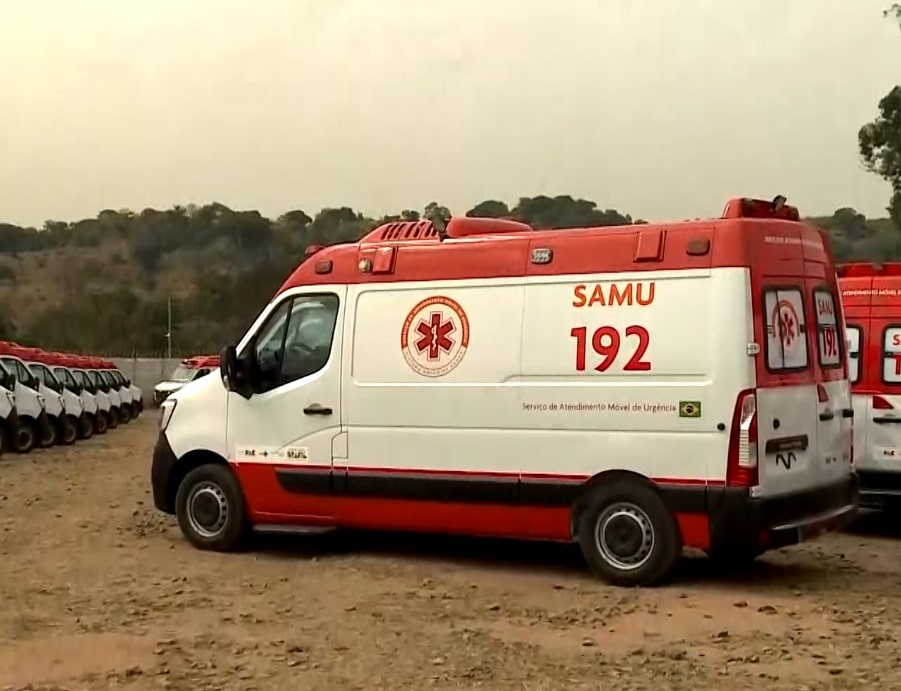 Ambulância que foi entregue pelo presidente Lula.