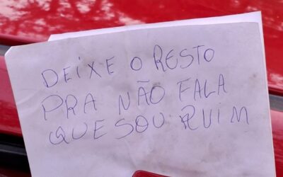 Carro roubado é encontrado em Jundiaí com bilhete deixado pelo ladrão