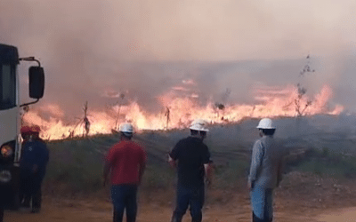 Incêndio atinge área em Votorantim e mobiliza brigadistas