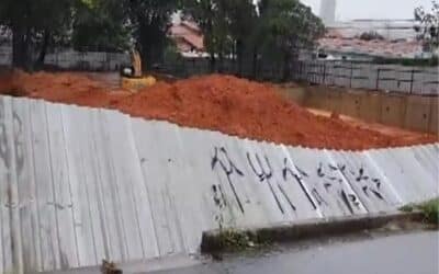 Chuvas causam deslizamento em obra perto de escola no Jardim Santa Rosália