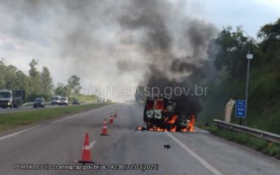 Acidente seguido de incêndio interdita Rodovia Santos Dumont em Salto