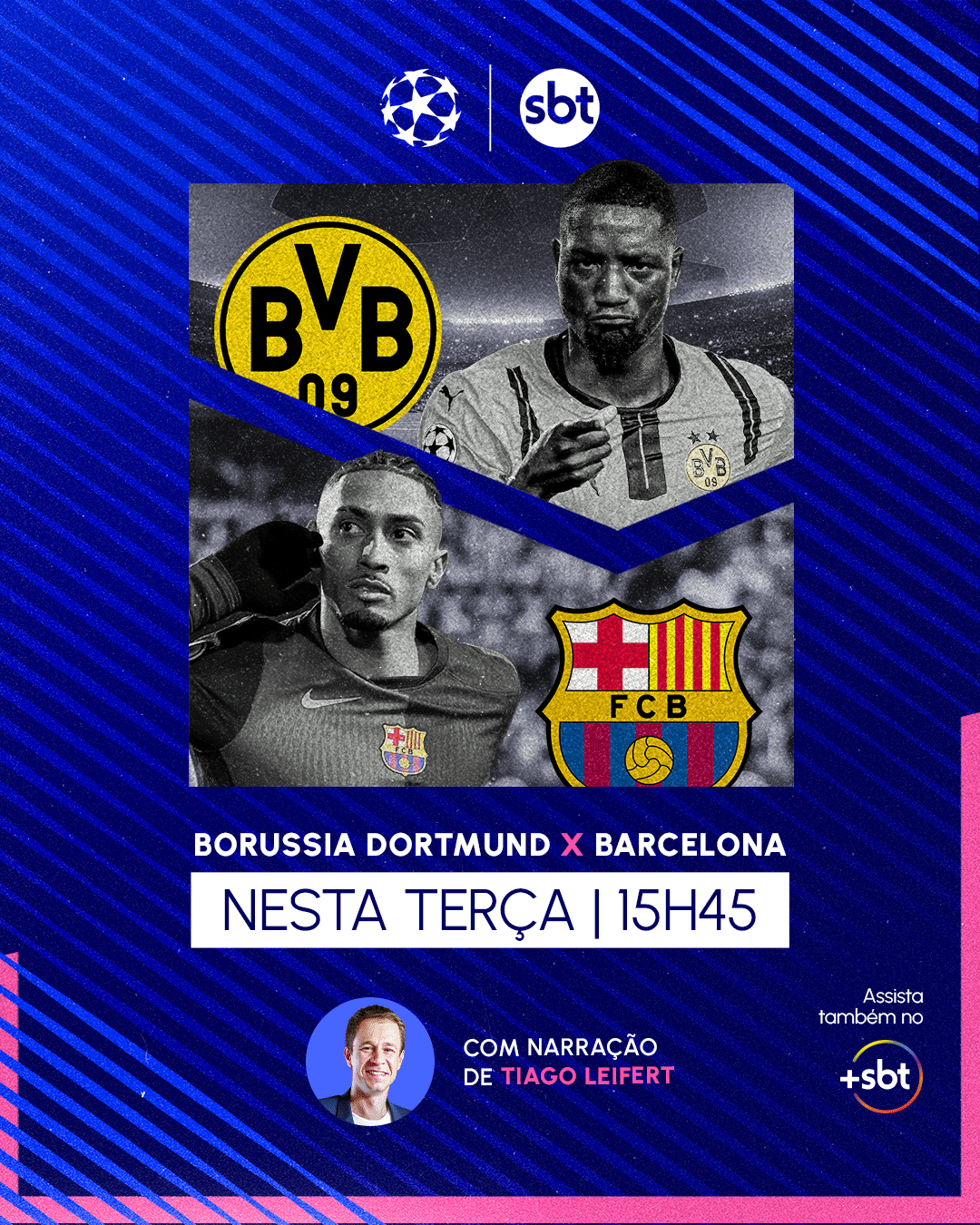Capa do jogo entre Borussia Dortmund e Barcelona.