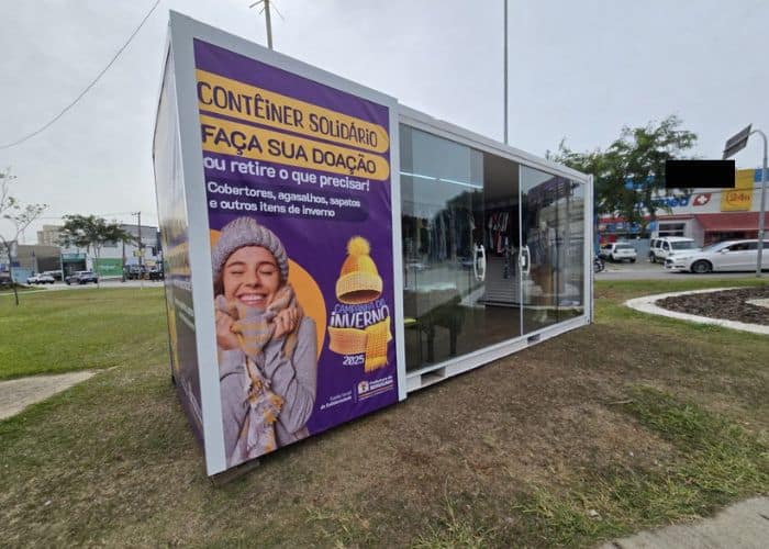 Contêiner Solidário: novo ponto de coleta da Campanha de Inverno