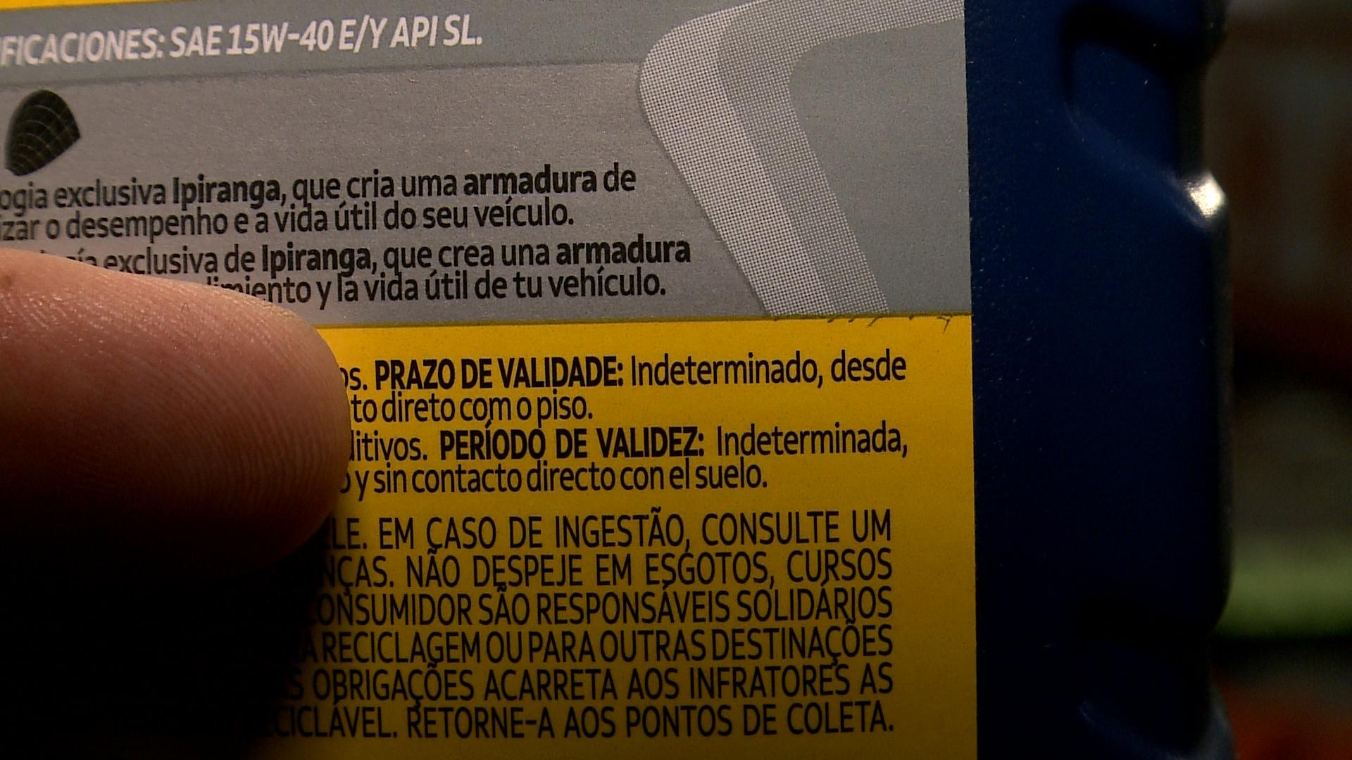 Validade de produtos para carro