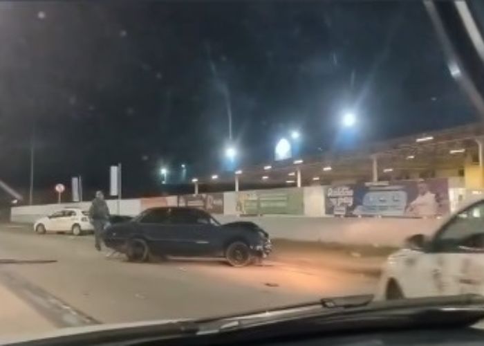 Homem é detido após bater carro furtado contra grade de atacadista em Sorocaba
