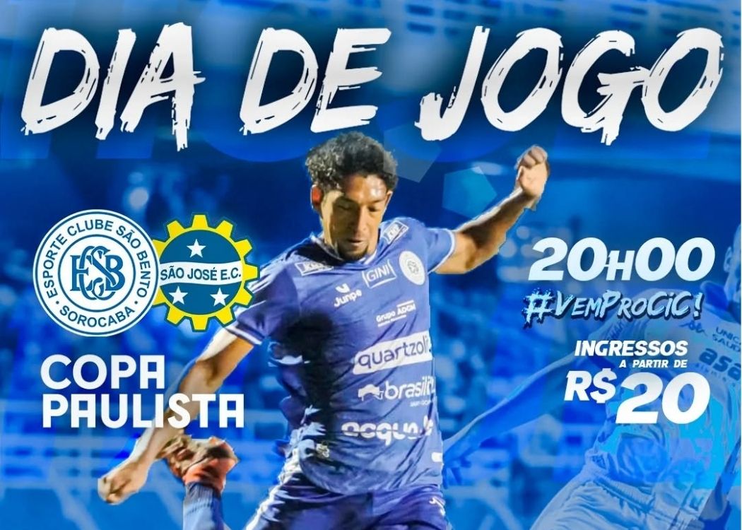 Arte com informa&ccedil;&otilde;es do jogo do S&atilde;o Bento