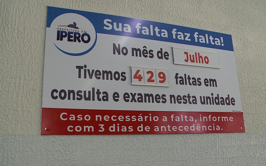 Faltas em consultas de saúde em Iperó preocupam e geram alerta com uso do “faltômetro”