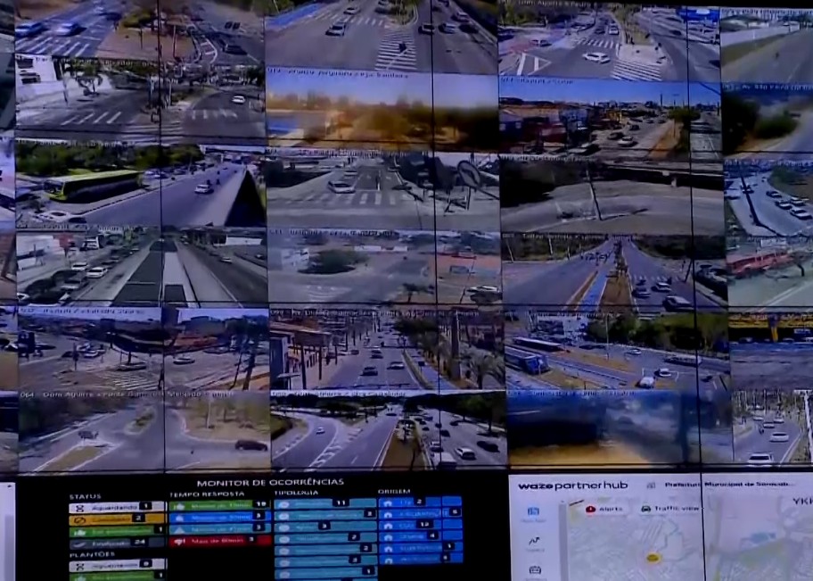 Tela do monitoramento das c&acirc;meras.
