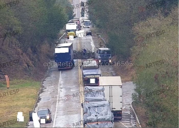 Queda de &aacute;rvore interdita rodovia em Tiet&ecirc; e causa congestionamento