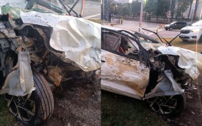 Motorista morre após capotamento de carro em lago na Avenida 9 de Julho em Jundiaí