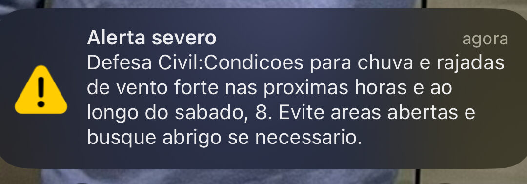 Defesa Civil emite alerta para chegada de ciclone extratropical