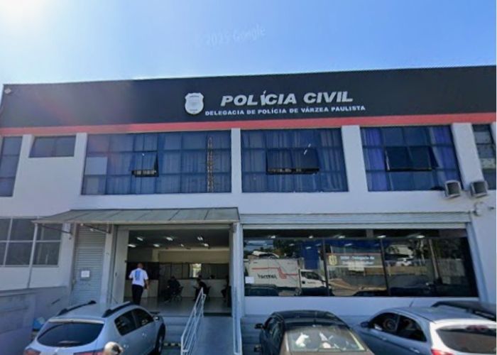 Imagem da frente da Delegacia de V&aacute;rzea Paulista
