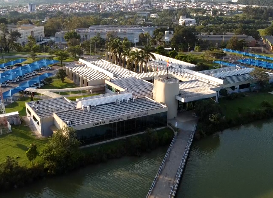 Imagem a&eacute;rea da C&acirc;mara Municipal de Sorocaba.