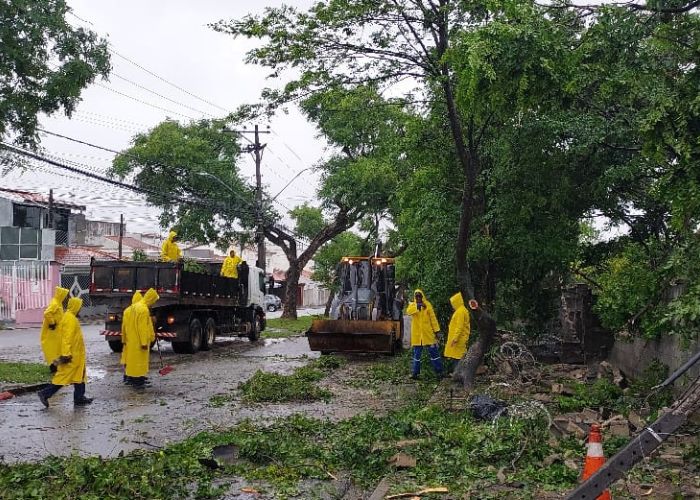 Equipes fazem limpeza das vias em Sorocaba ap&oacute;s chuvas