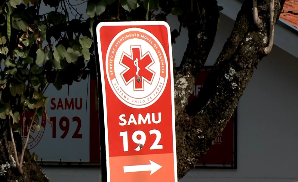 Placa do SAMU.