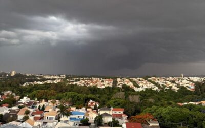 Nuvens escuras antecedem tempestade em Sorocaba e instabilidade provoca ocorrências em Jundiaí