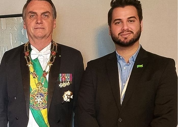 Filipe Martins e Jair Bolsonaro