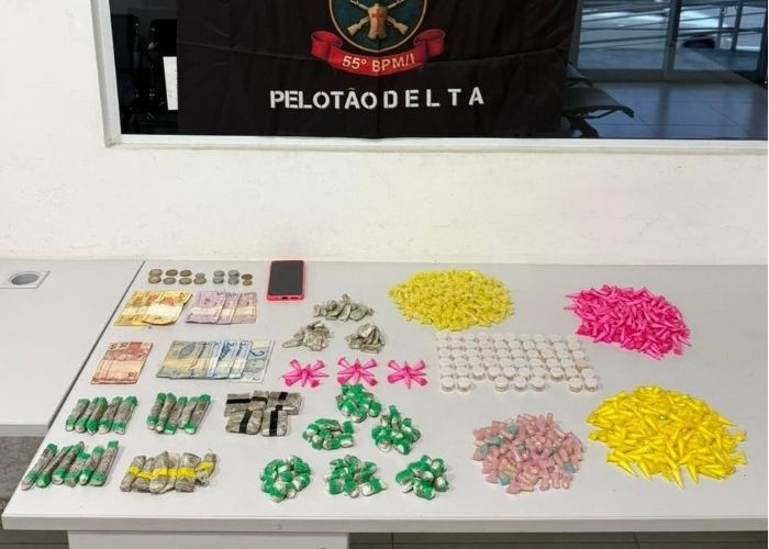 Imagem das drogas apreendidas