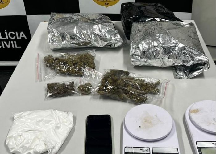 Imagem das drogas apreendidas