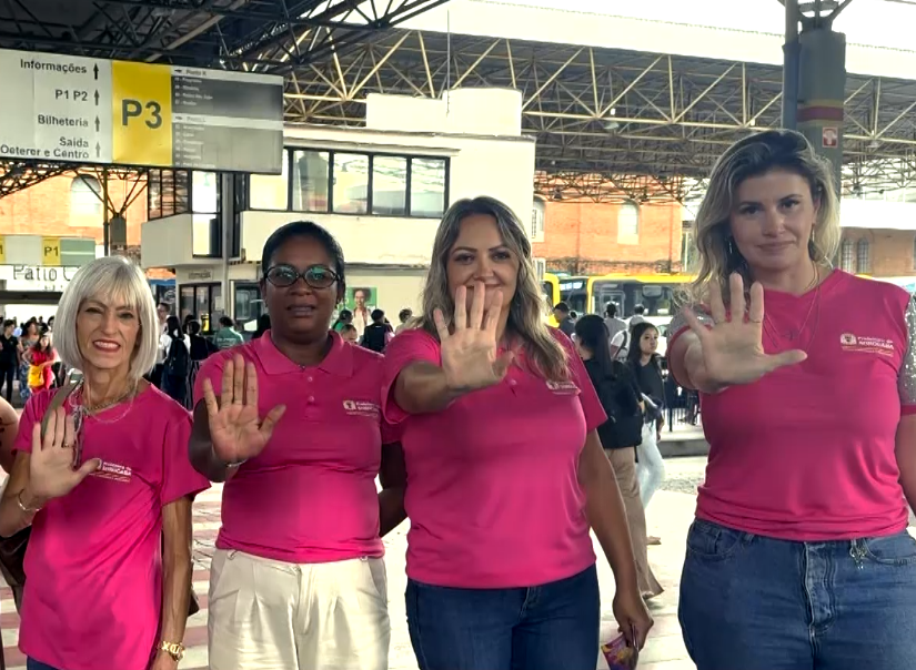 Ação em terminal de ônibus de Sorocaba combate violência contra a mulher
