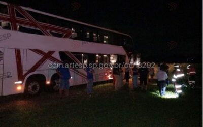 Acidente com ônibus deixa dois feridos na rodovia Castello Branco, em Porto Feliz
