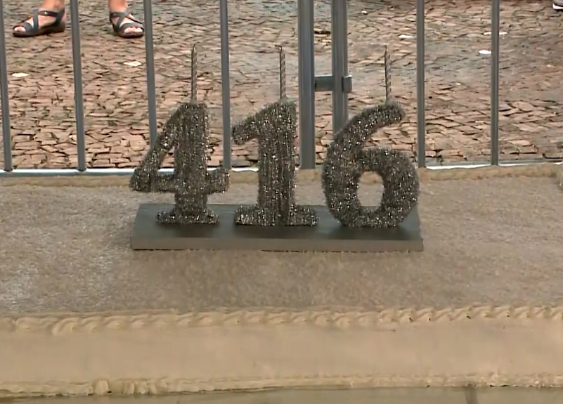 Velas do bolo de anivers&aacute;rio.