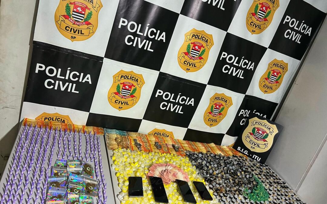 Polícia Civil prende dois suspeitos de tráfico e apreende mais de 1.900 porções de drogas em Itu