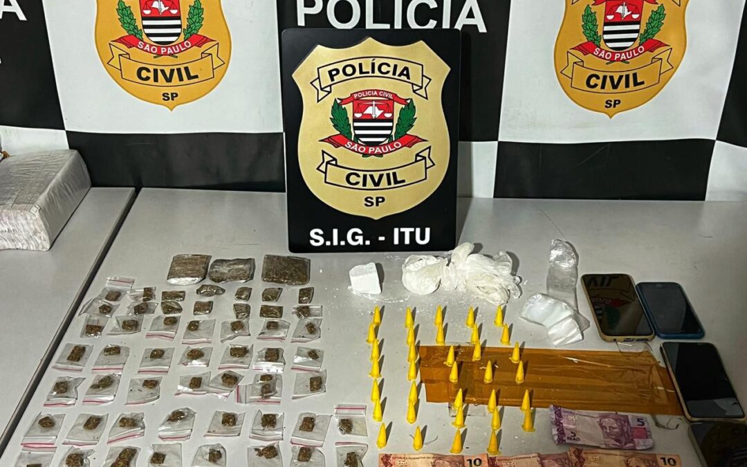 Polícia Civil prende três suspeitos de tráfico de drogas em Itu