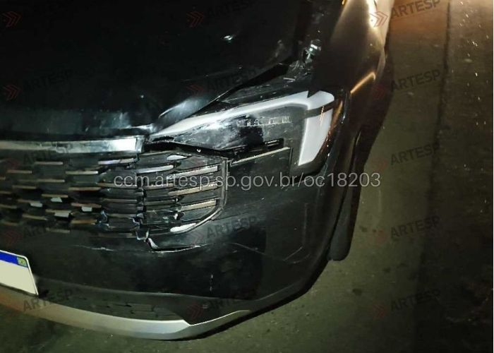 Imagem do carro ap&oacute;s o atropelamento