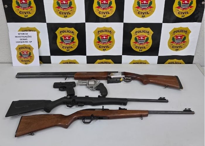 Imagem da apreens&atilde;o de armas