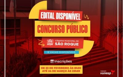 Câmara de São Roque anuncia inscrições para concurso público